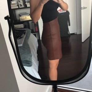 Express brown faux leather skirt size 2